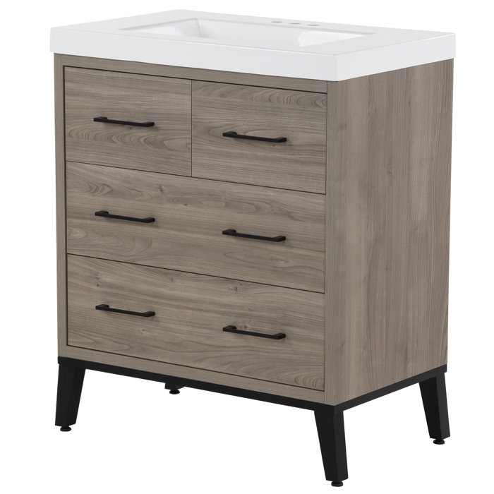 Foundstone™ Nyle 31.06'' Freestanding Single Bathroom Vanity with